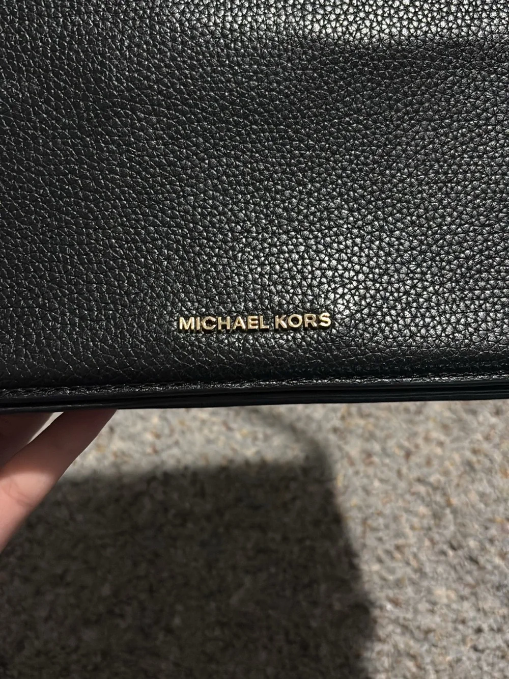 Michael Kors black pebbled-leather shoulder/crossbody bag